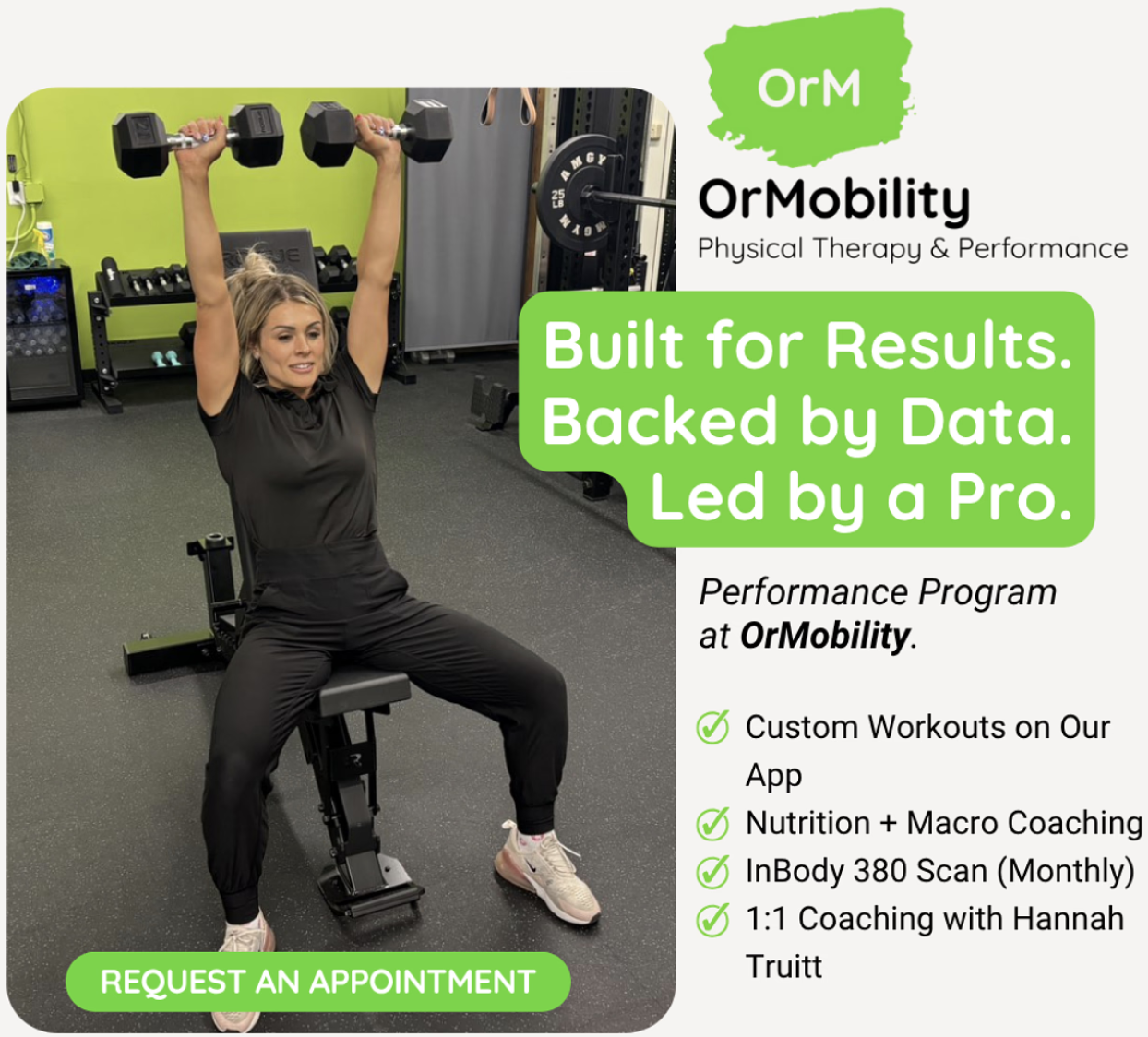 Fitness Coaching with Hannah Truitt at OrMobility Physical Therapy & Performance